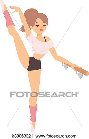 Ballerina dancer vector girl Clipart.