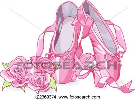 Beautiful ballet slippers Clipart.