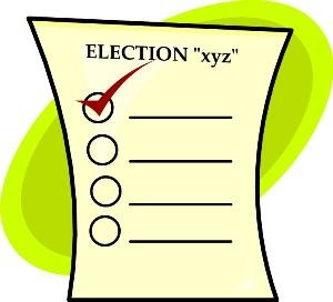 Clipart voting ballot.