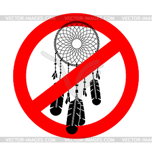 Stop Dreamcatcher. Red prohibition road sign. Ban.