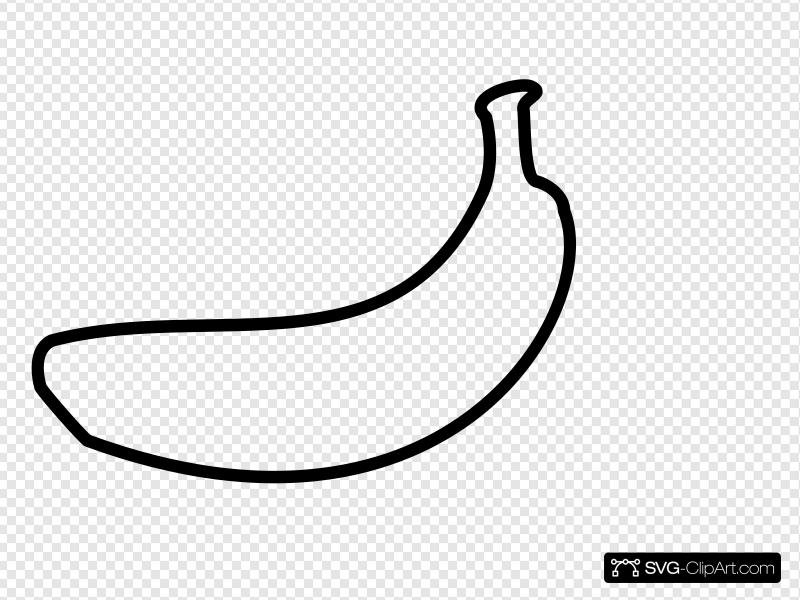 Banana Outline Clip art, Icon and SVG.