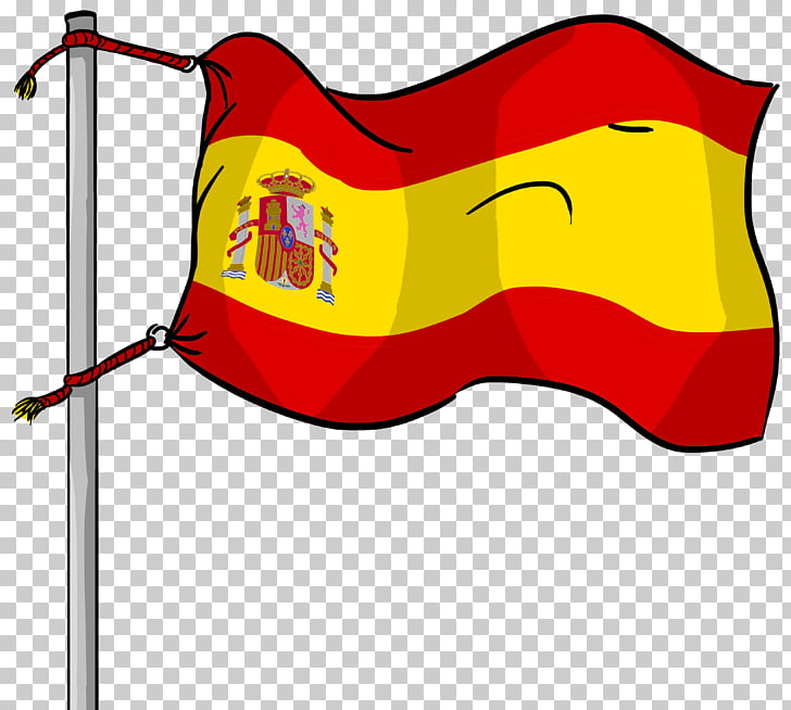 Bandera de ilustración de dibujos animados de España, línea.
