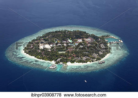 Pictures of "Aerial view, Bandos Island, North Male Atoll, Indian.