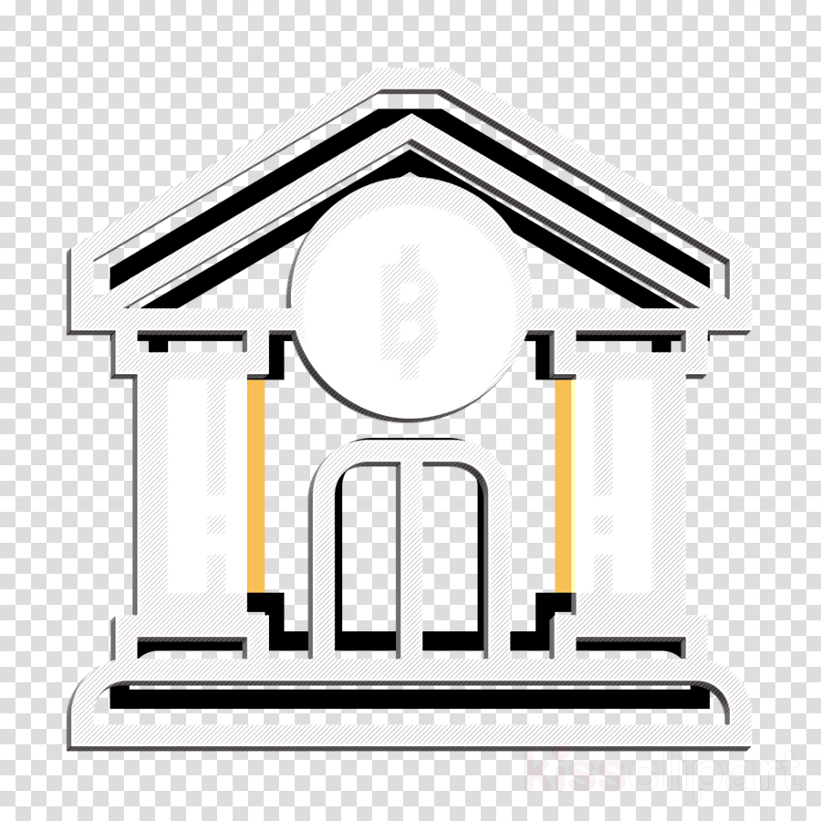 Blockchain icon Bank icon clipart.