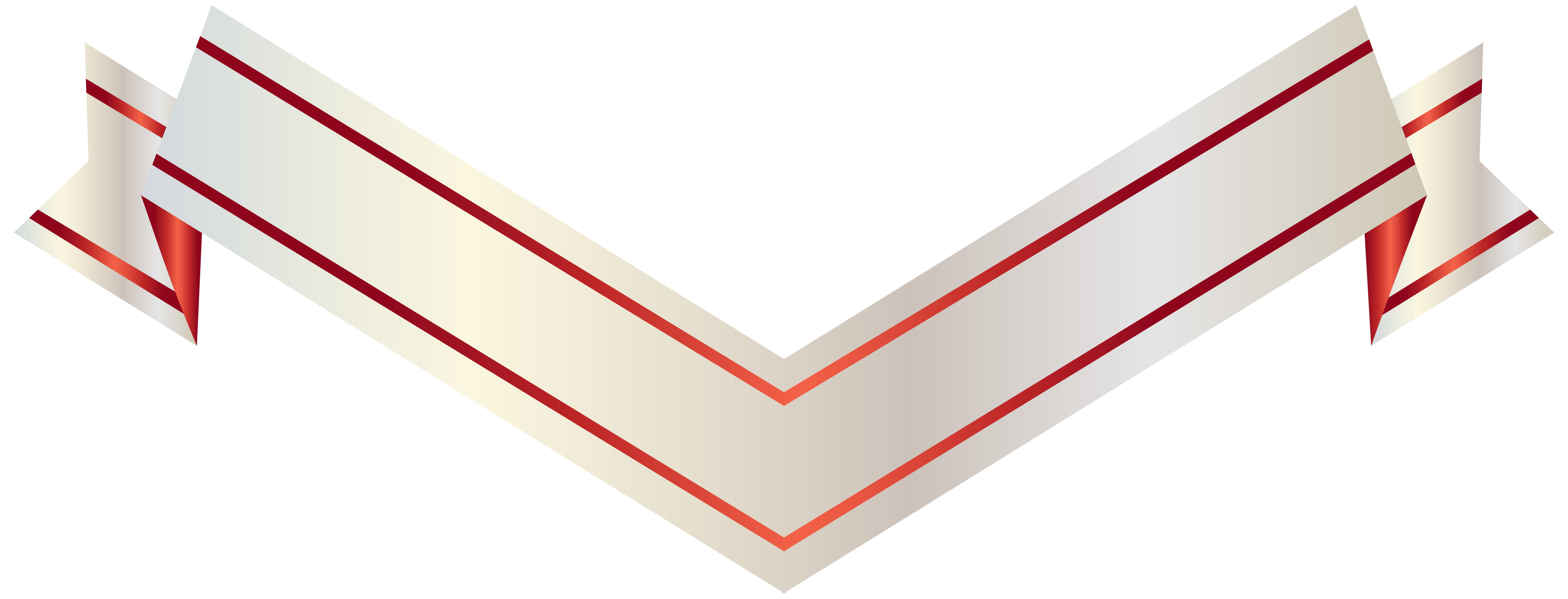 White and Red Banner PNG Image.