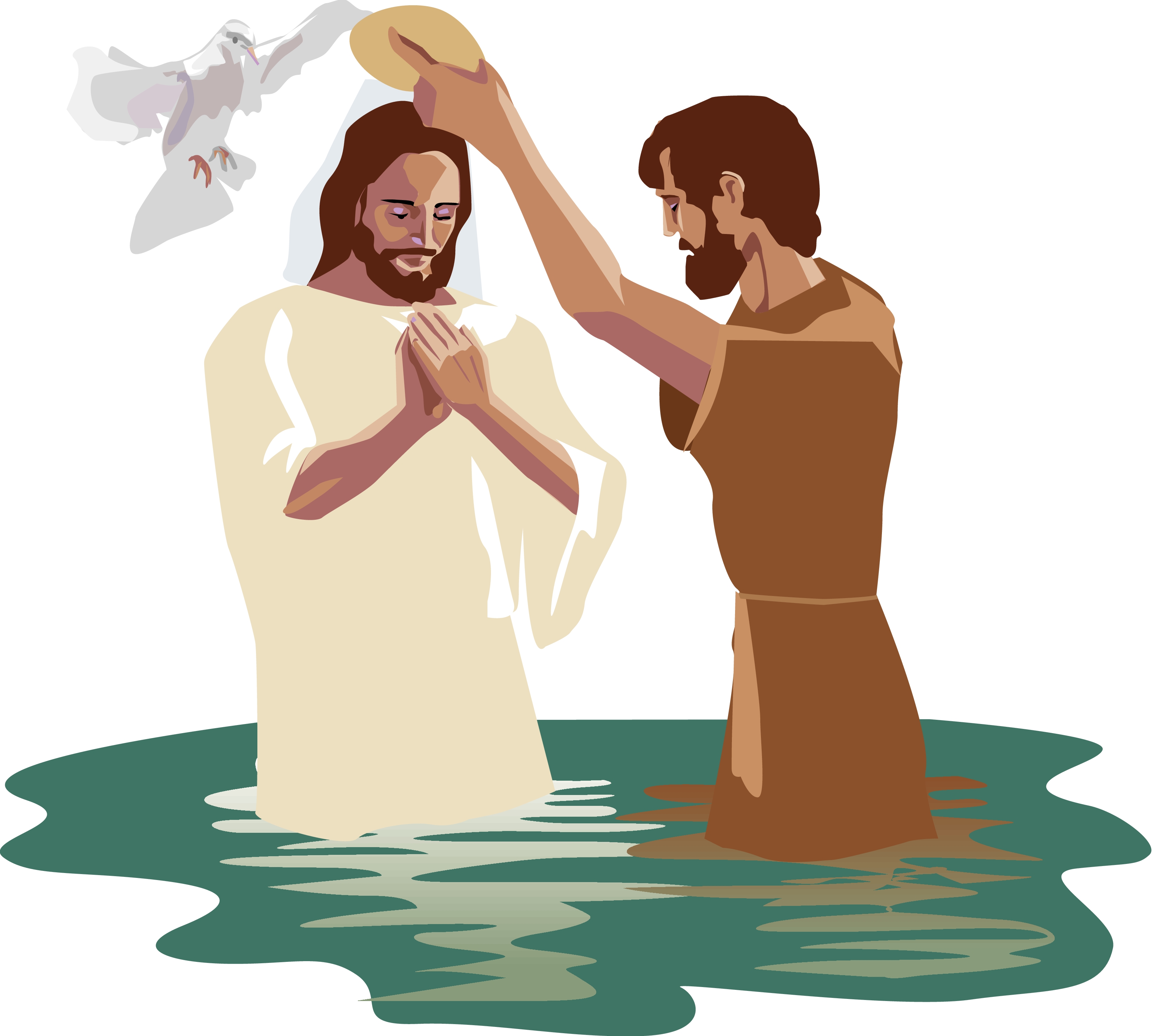 Baptism of jesus clipart kid.