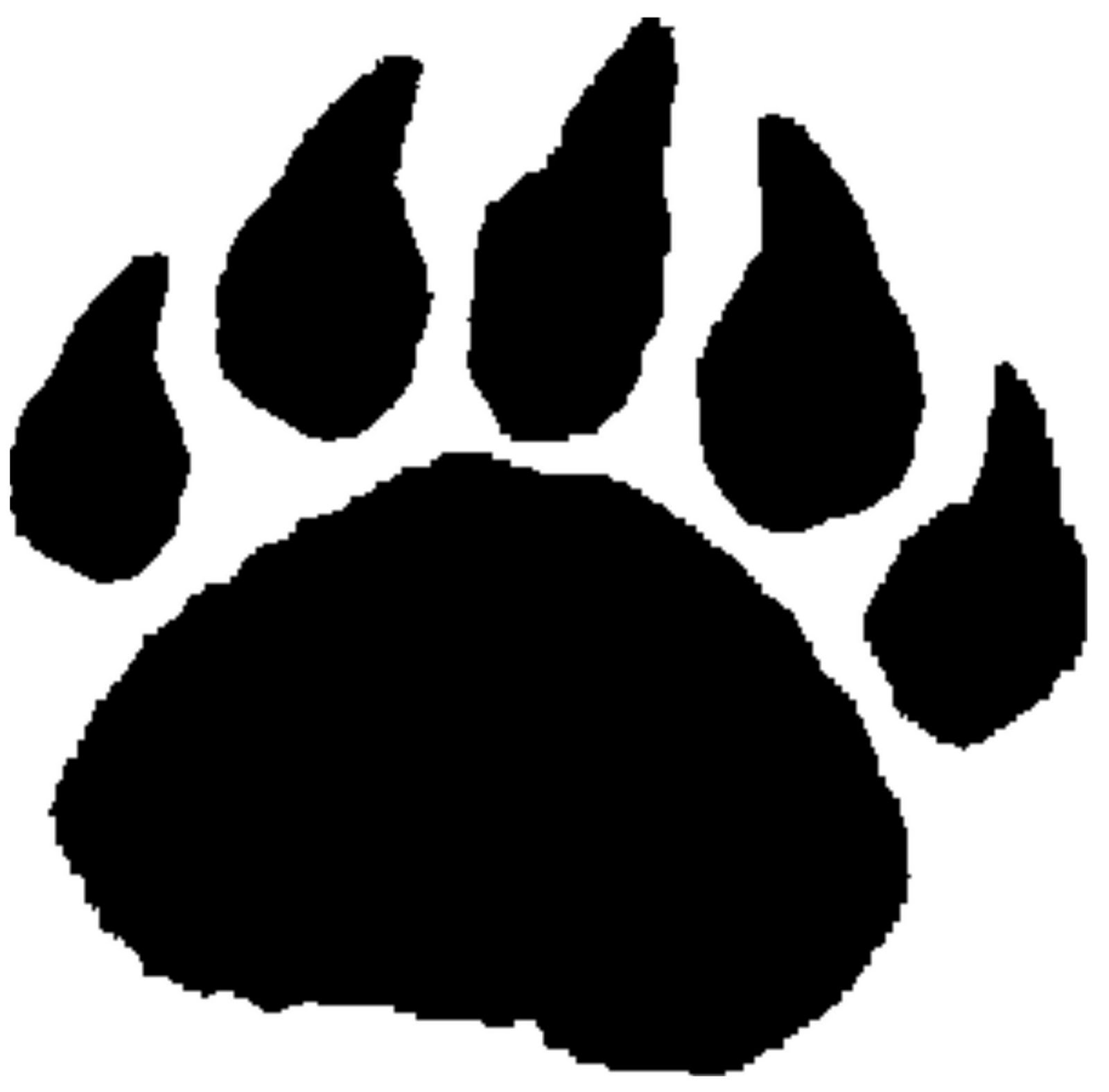 Grizzly Bear Paw Print Clipart.