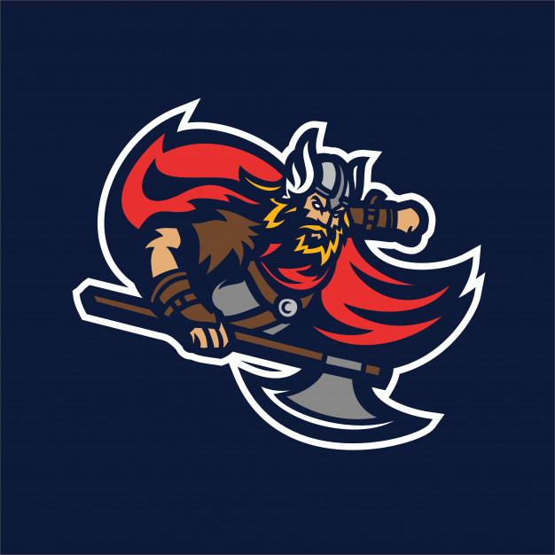 Barbarian knight viking esport gaming mascot logo template.