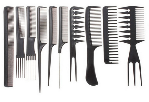 BRO 10pcs Professional Hair Combs Kits Salon Barber Comb Brushes Anti.