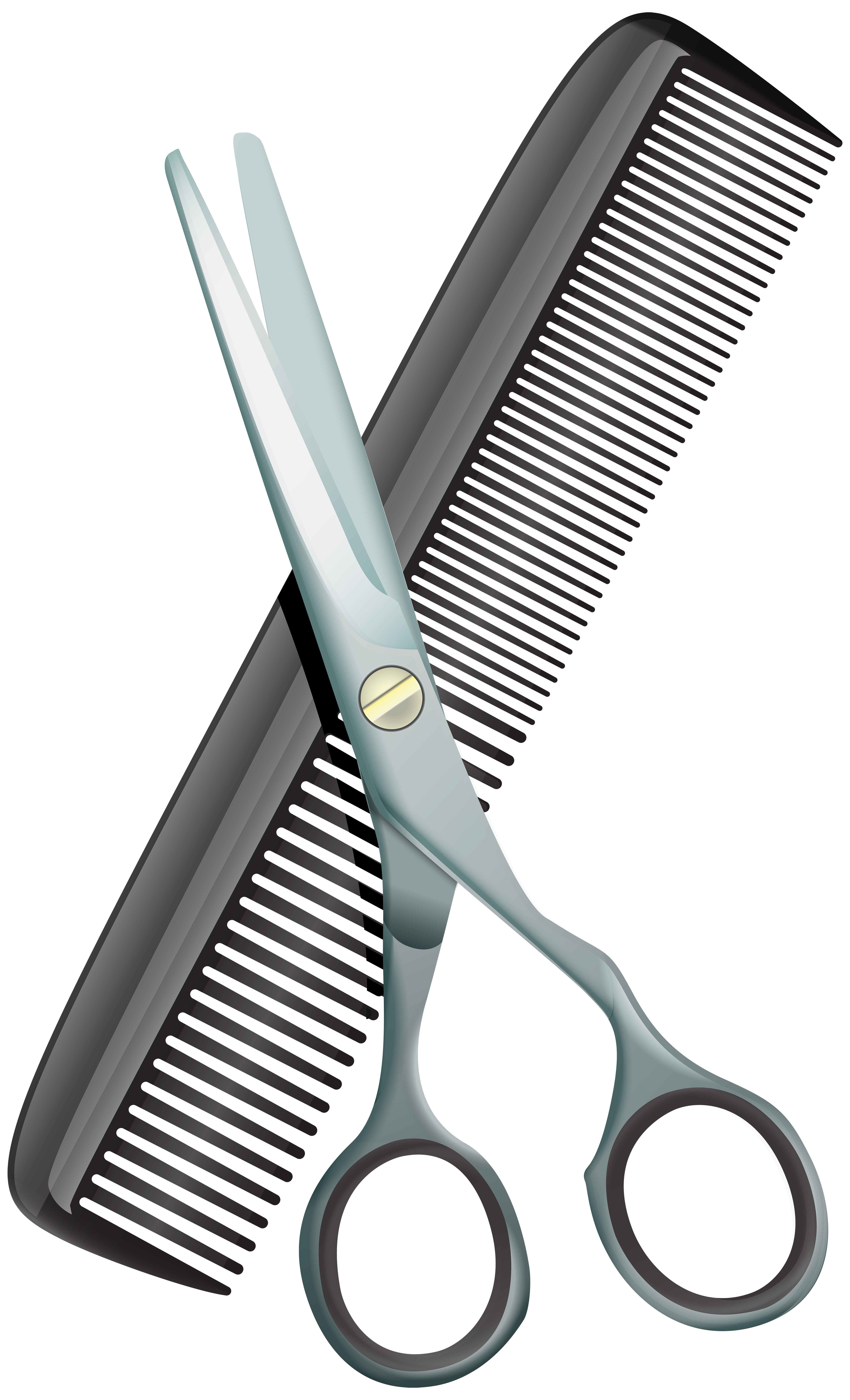 Hair Scissors And Comb Clipart.