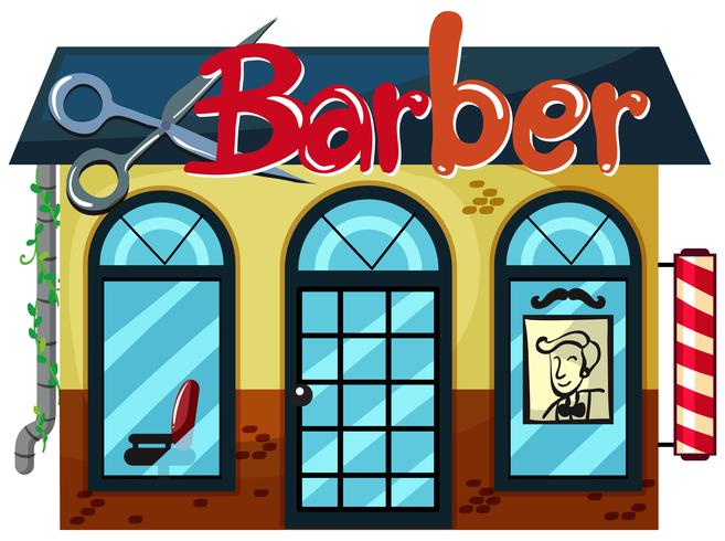 A barber shop on white background.