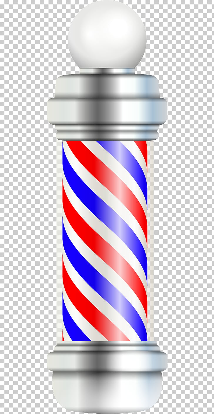 Barbers pole Barbershop Hairdresser, Color rotating column.