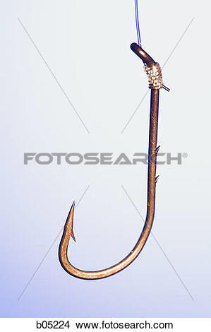 Stock Photo of Fishing hook with barbs b05224.