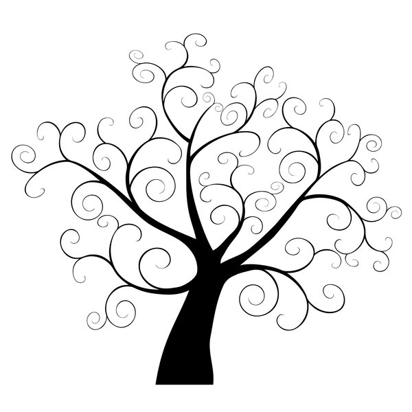 Tree black and white bare tree clip art 6.