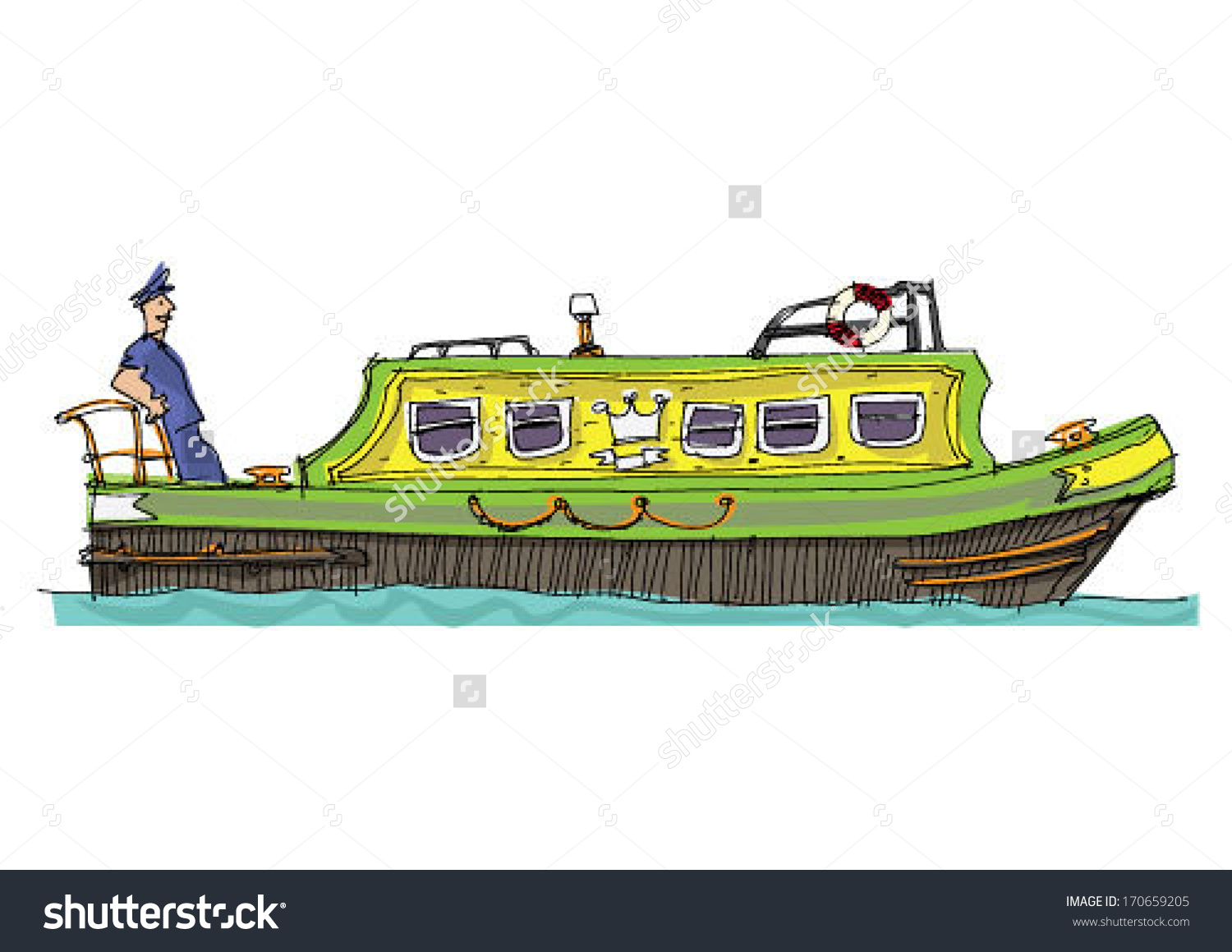 Leisure Barge Cartoon Stock Vector 170659205.