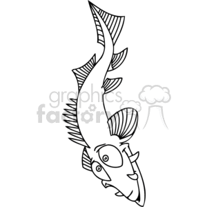 A jagged tooth barracuda clipart. Royalty.
