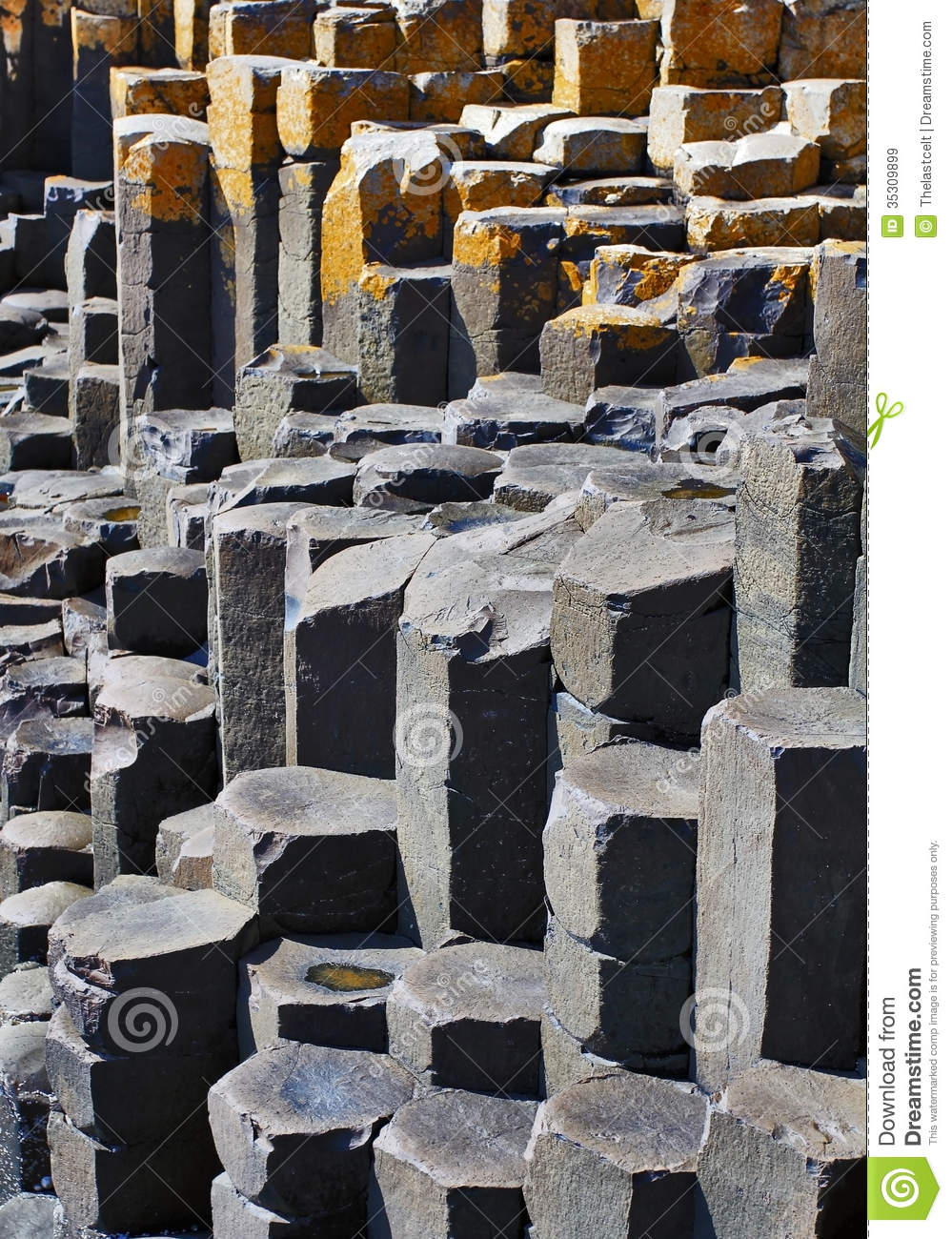 The Hexagonal Basalt Columns Of Giants Causeway Royalty Free Stock.