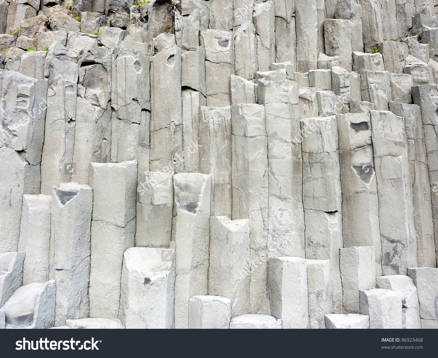 Gray Basalt Column Formation Rocks Iceland Stock Photo 86923468.