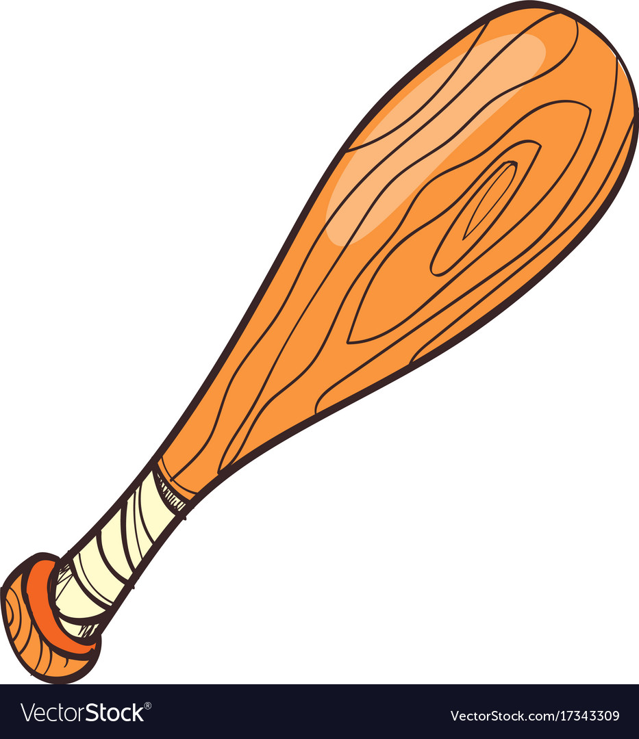 Baseball bat clipart color on a white background.