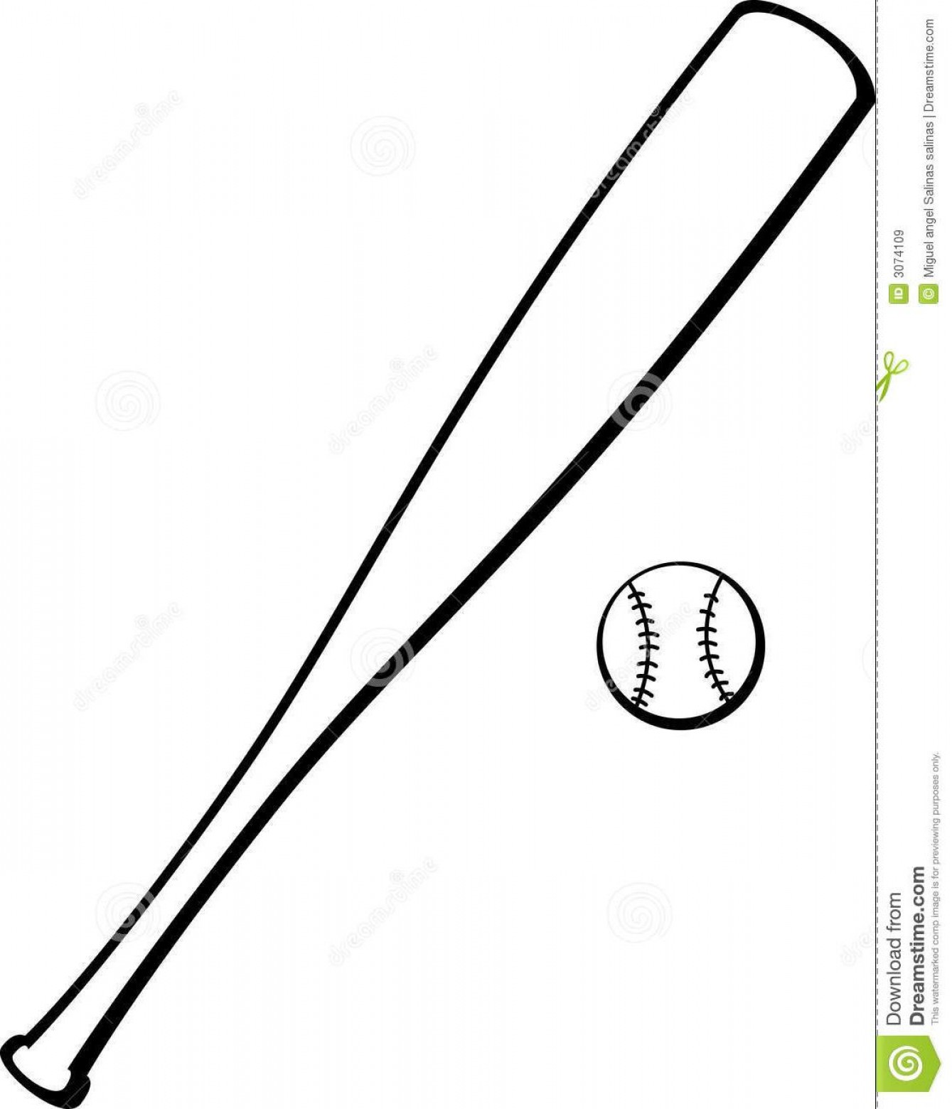 Hd Baseball Bat Outline Clip Art File Free.