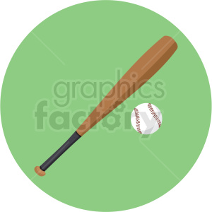 baseball and bat vector clipart on green background . Royalty.