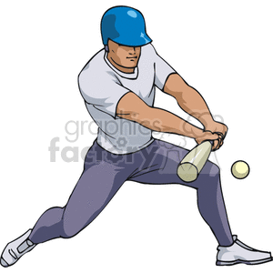 Batting a baseball clipart. Royalty.