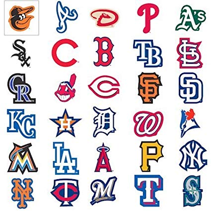 MLB Major League Baseball Team Logo Stickers Set of 30 Teams 4