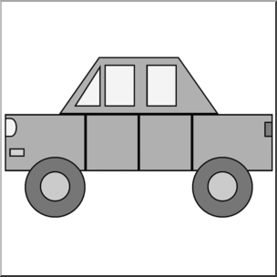 Clip Art: Basic Shapes: Car Grayscale I abcteach.com.