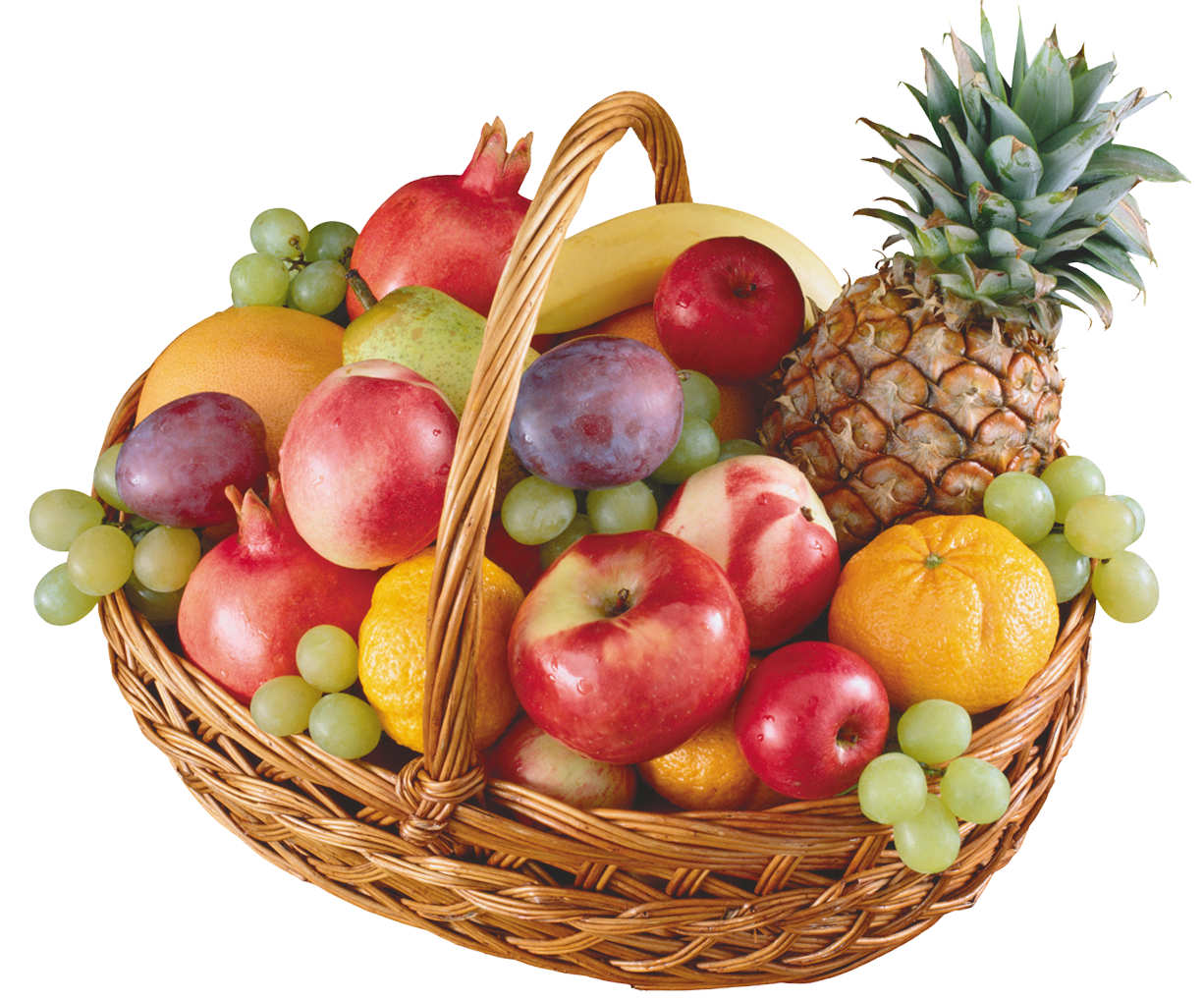 Basket with Fruits PNG Clipart.