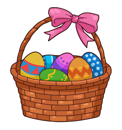 Easter basket eggs clip art.