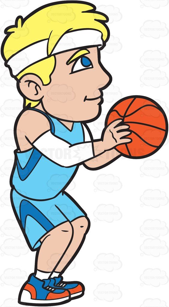 A Male Basketball Player Shooting A Free Throw #cartoon.