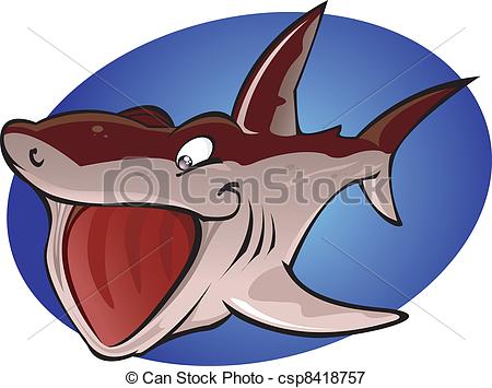 Vectors Illustration of Cartoon Basking Shark.
