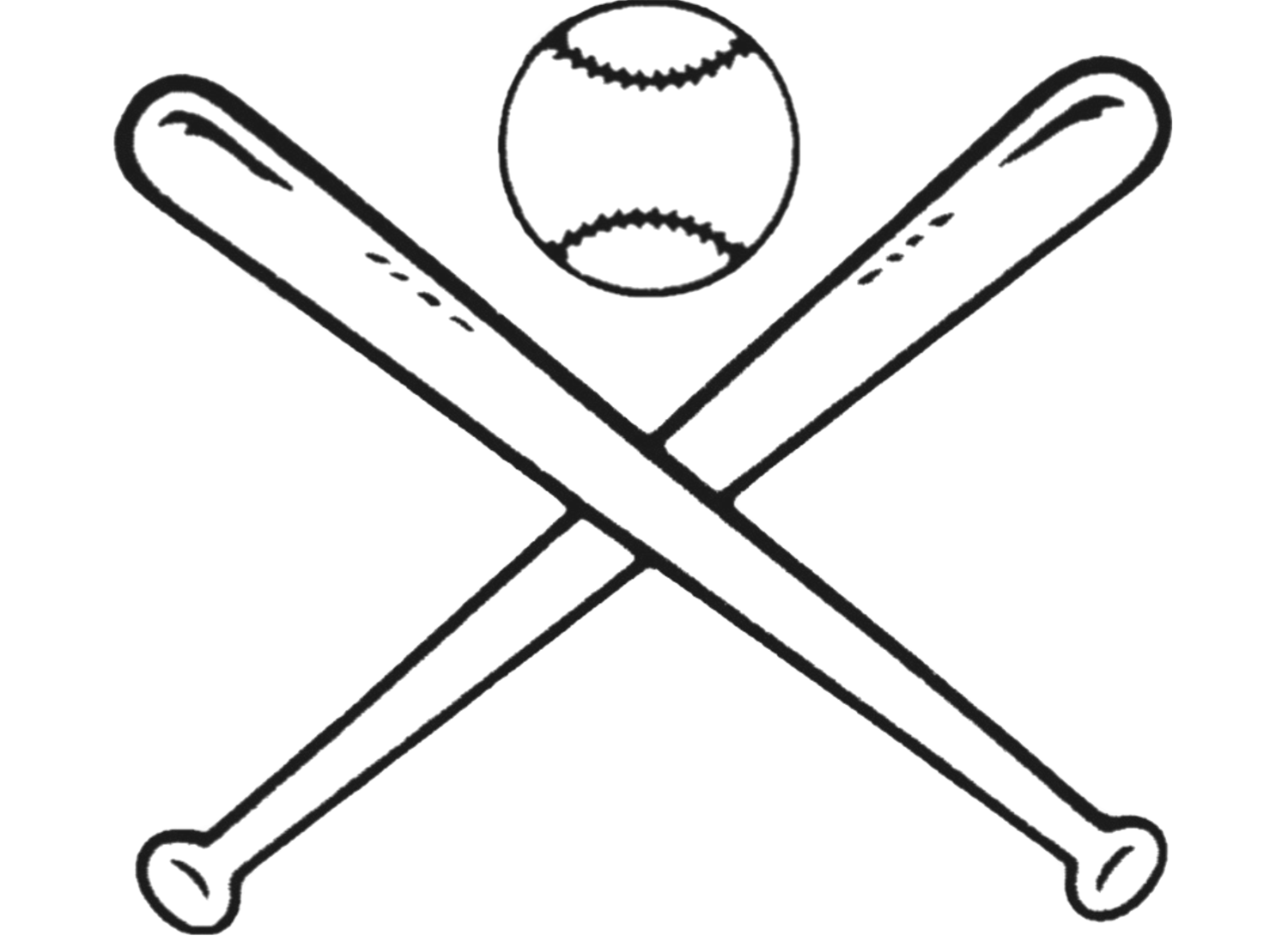Baseball Bat and Ball Coloring Page clipart collection 6.