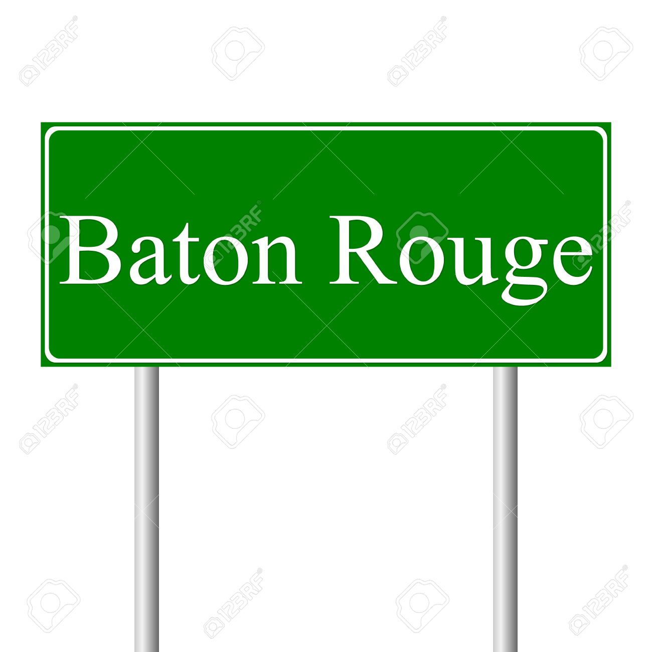 Baton Rouge Green Road Sign Isolated On White Background Royalty.