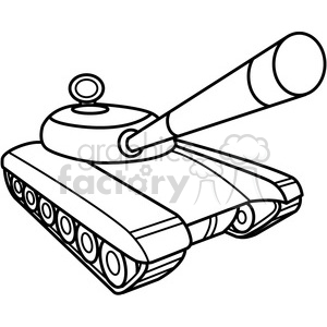 battle tank outline clipart. Royalty.