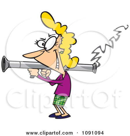 Clipart Woman Scorned Shooting A Bazooka.