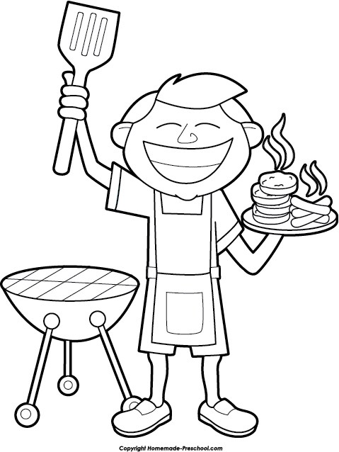 Bbq Black And White Clipart.