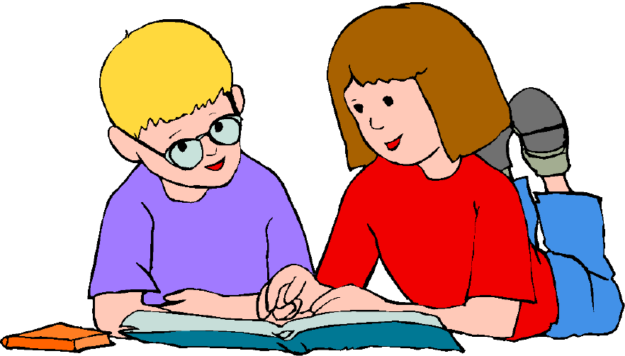 Clip Art Students Reading Together Clipart.