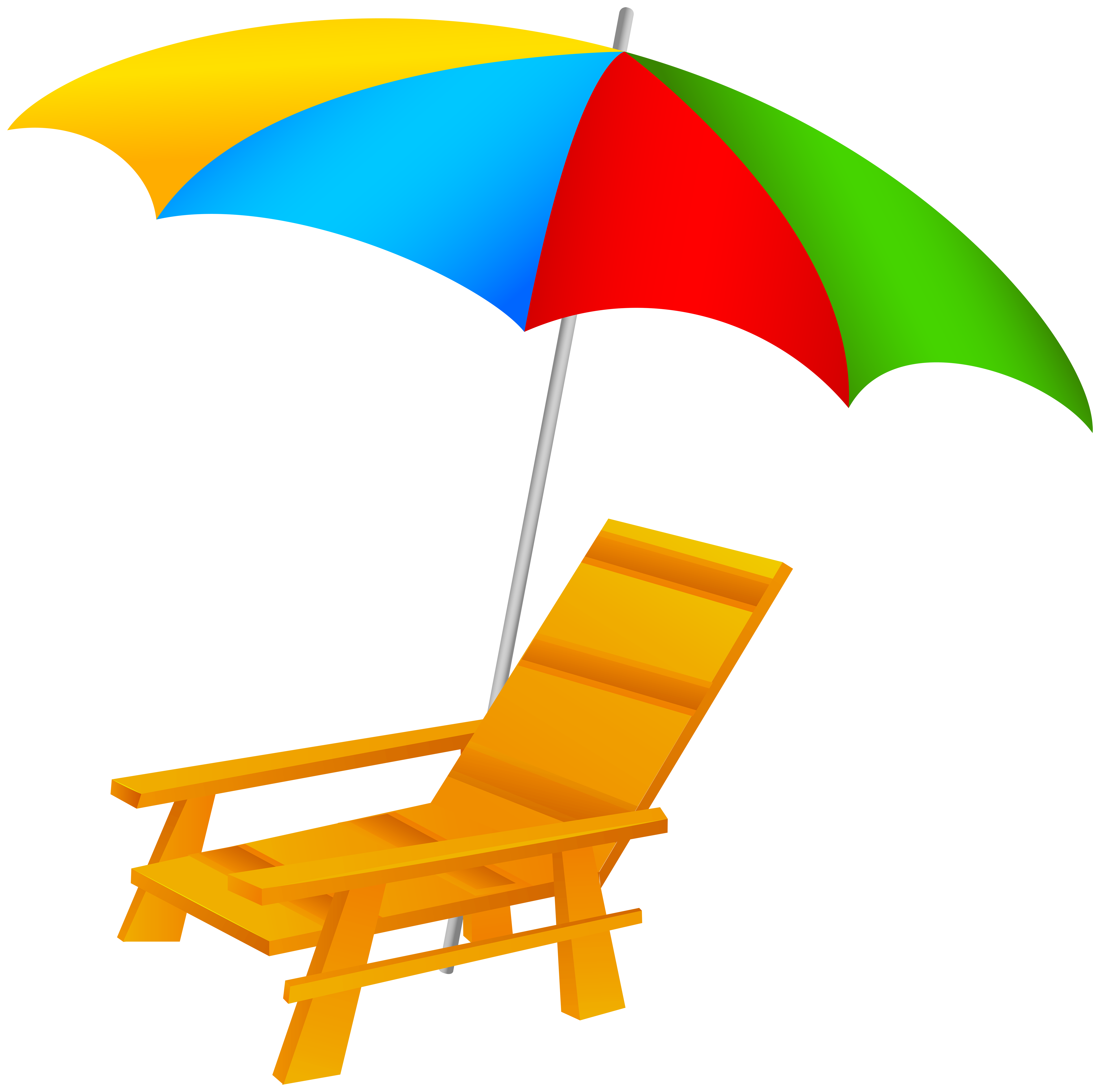 Beach Umbrella and Chair PNG Clip Art.
