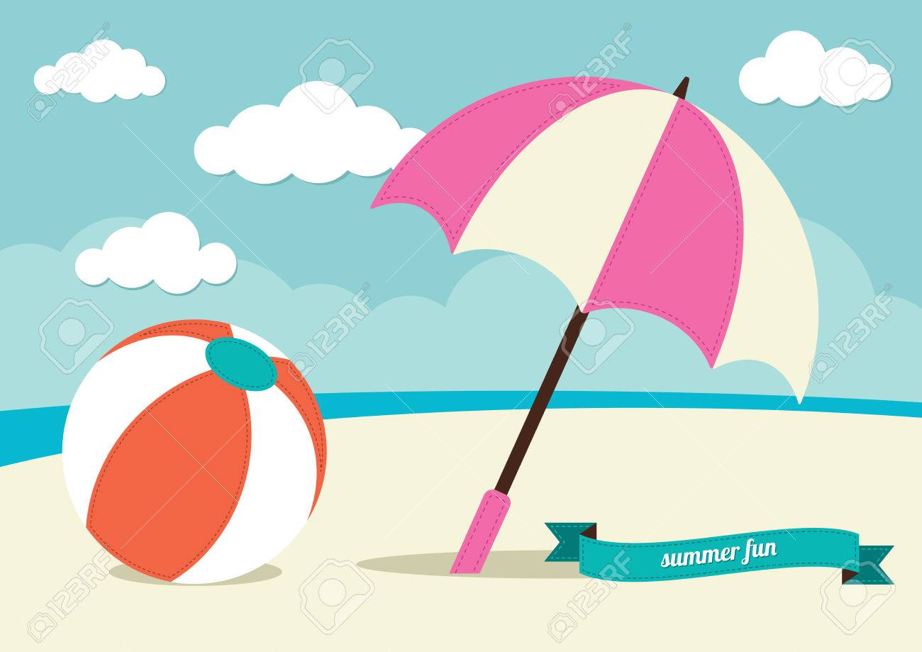 Beach Ball and Sun Umbrella.
