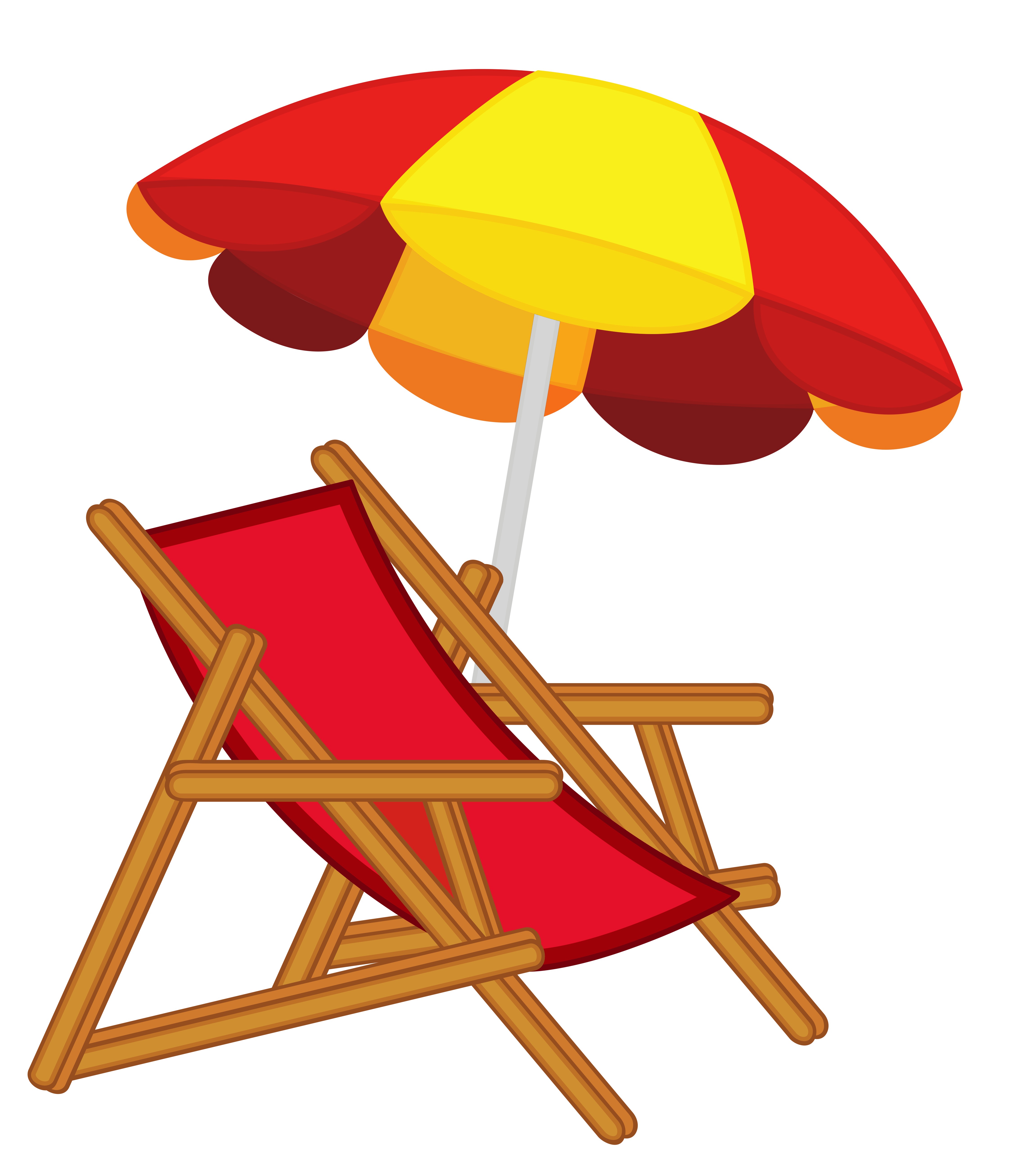 Beach chair and umbrella free clipart.