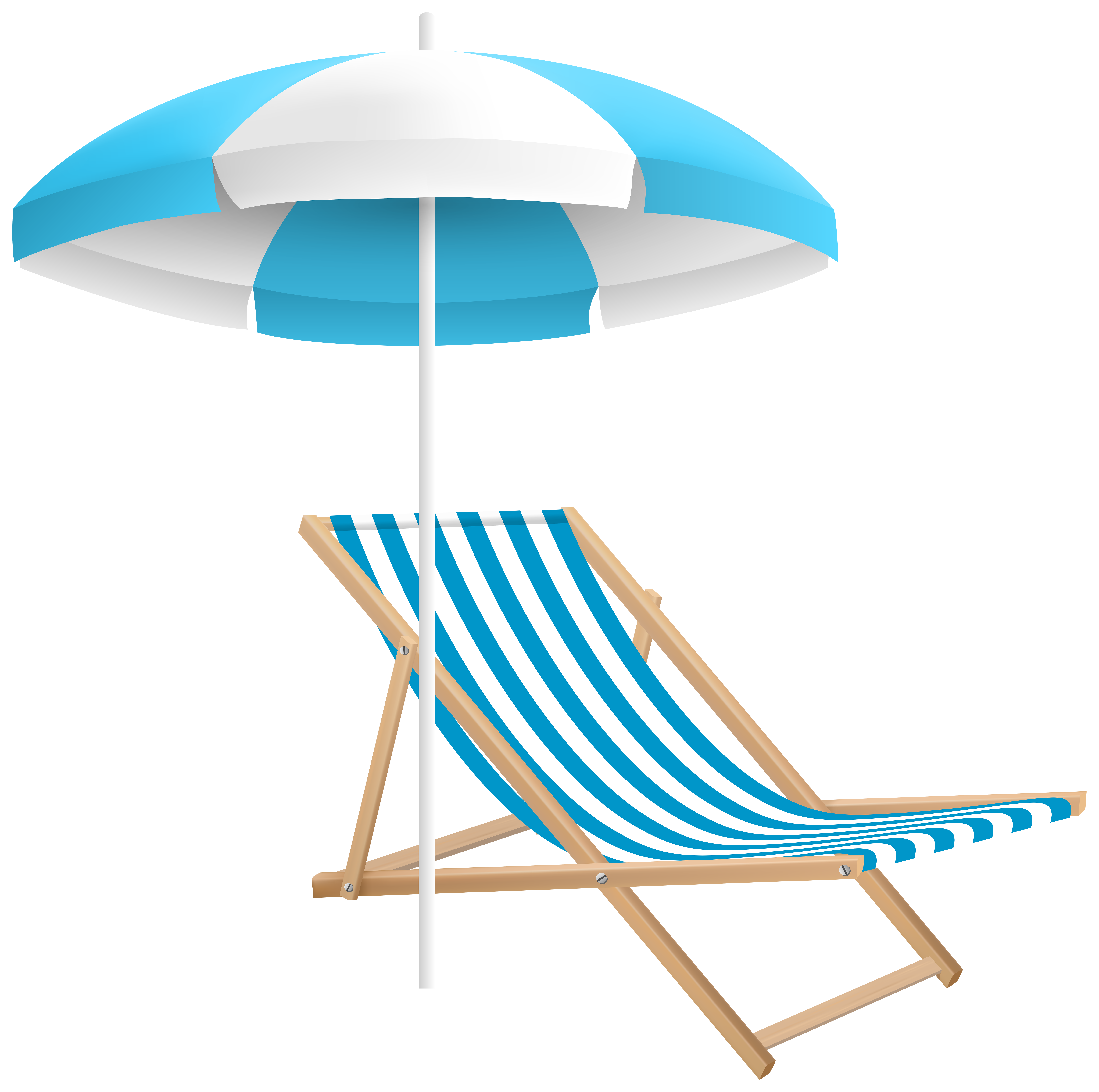 Beach chair and umbrella free clipart.