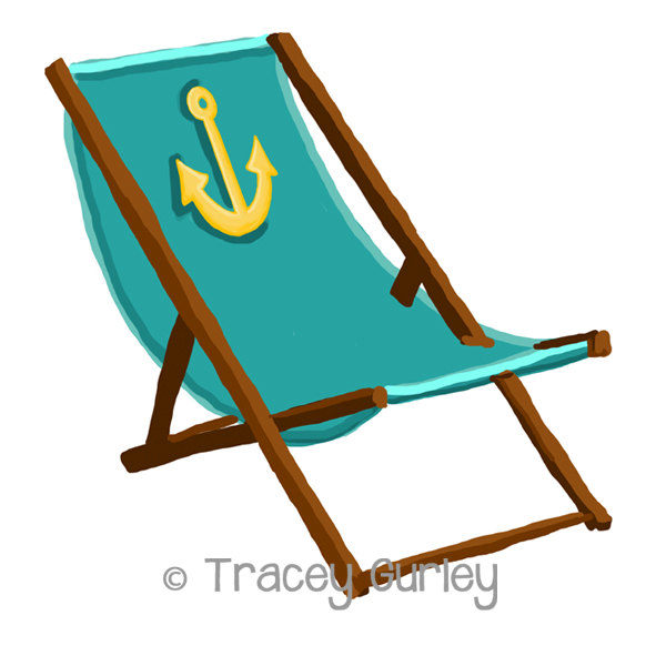 Beach chair clipart.