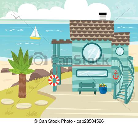 Beach Cottage Clipart 19 