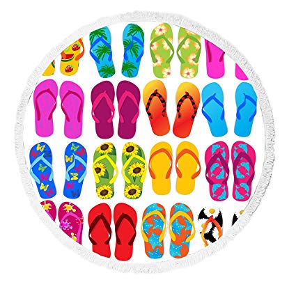 Amazon.com: LADAO Colorful Beach Flip Flops Print Round.