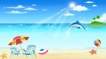 Seaside holiday clipart.