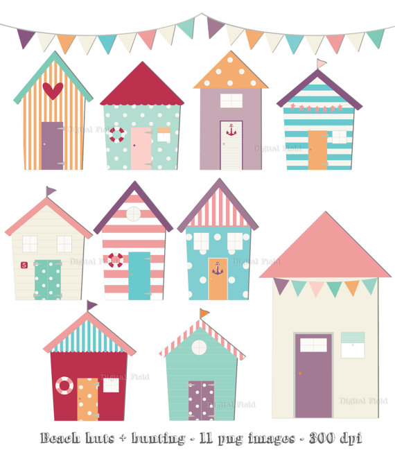 Beach hut clipart.