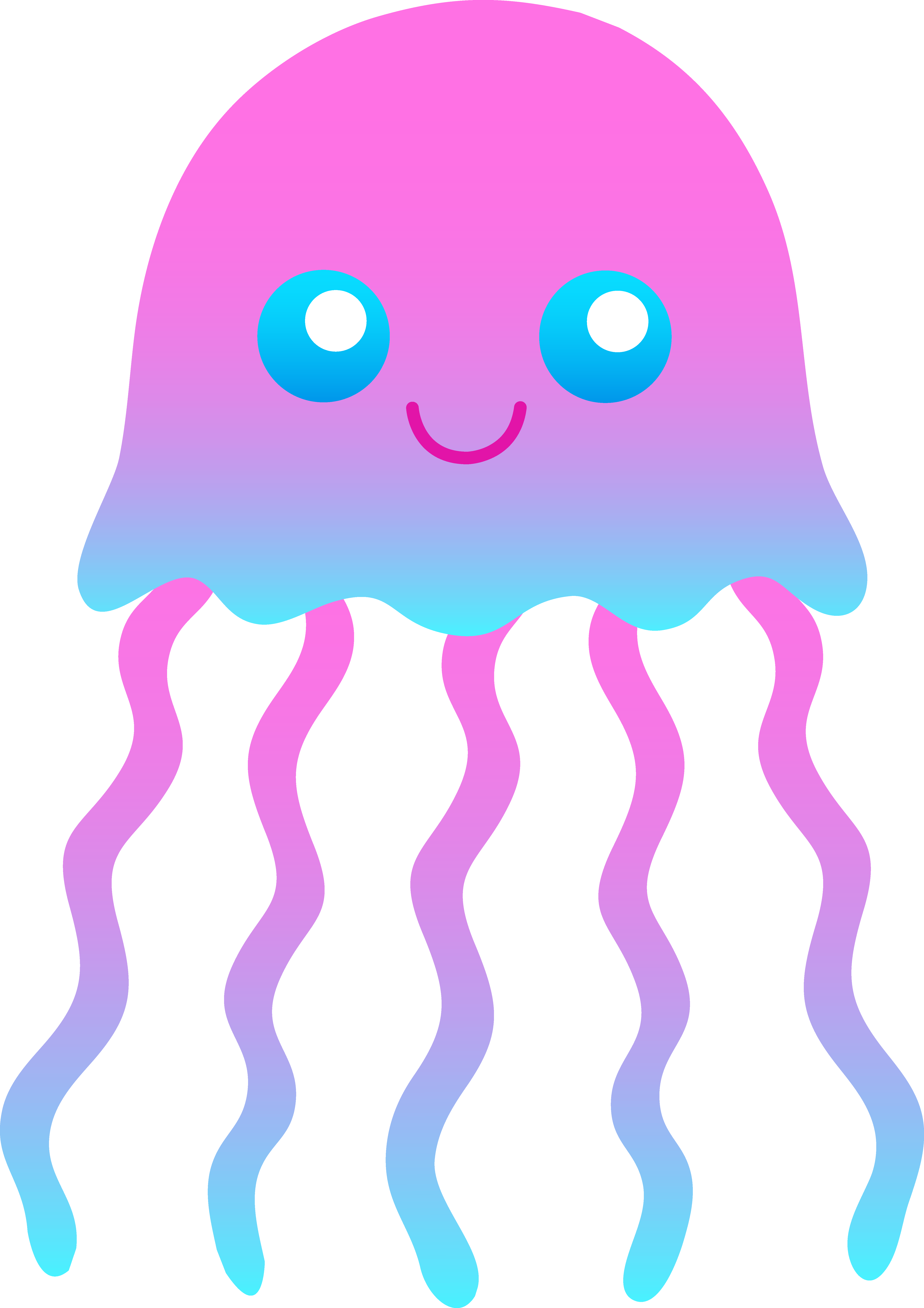 Cute jellyfish body clipart.