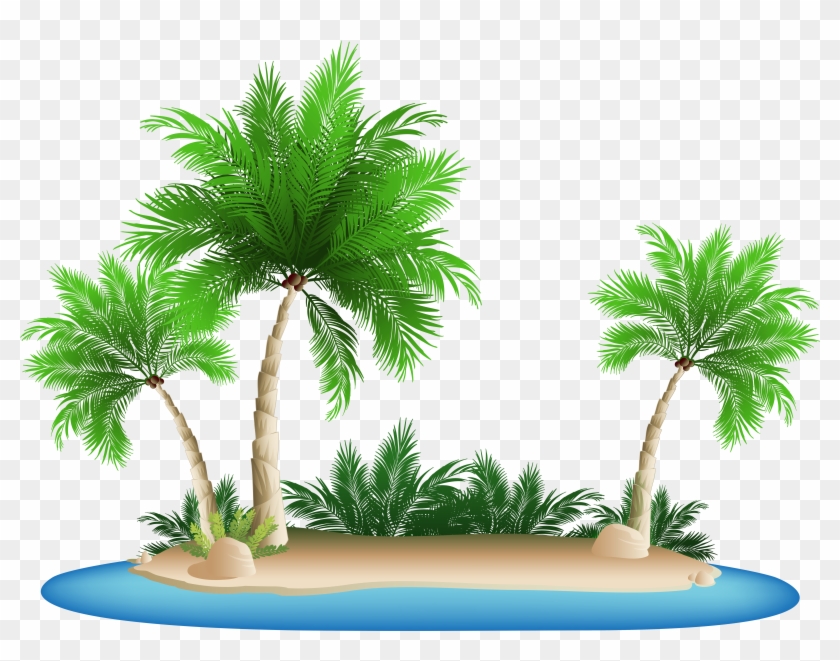 Palm Tree Island Clipart.