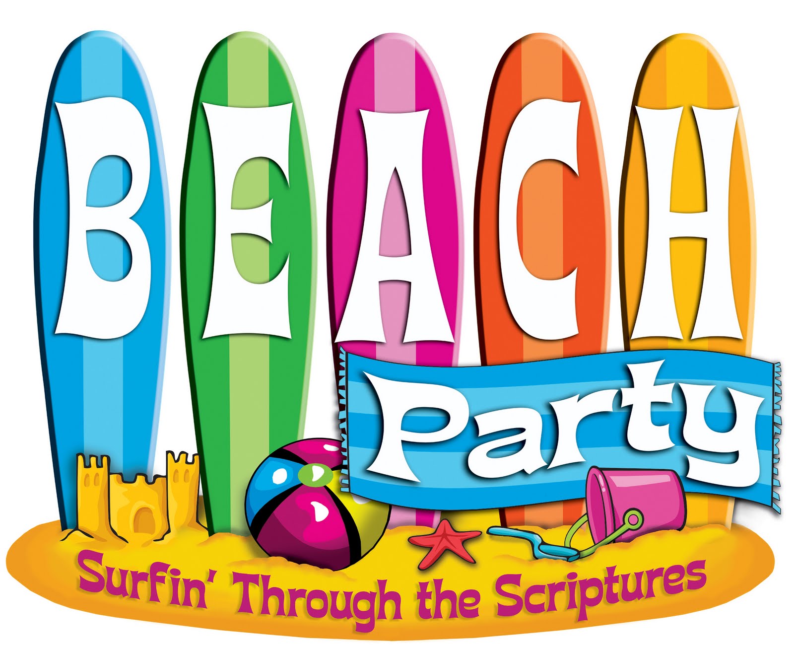 Beach theme party clip art.